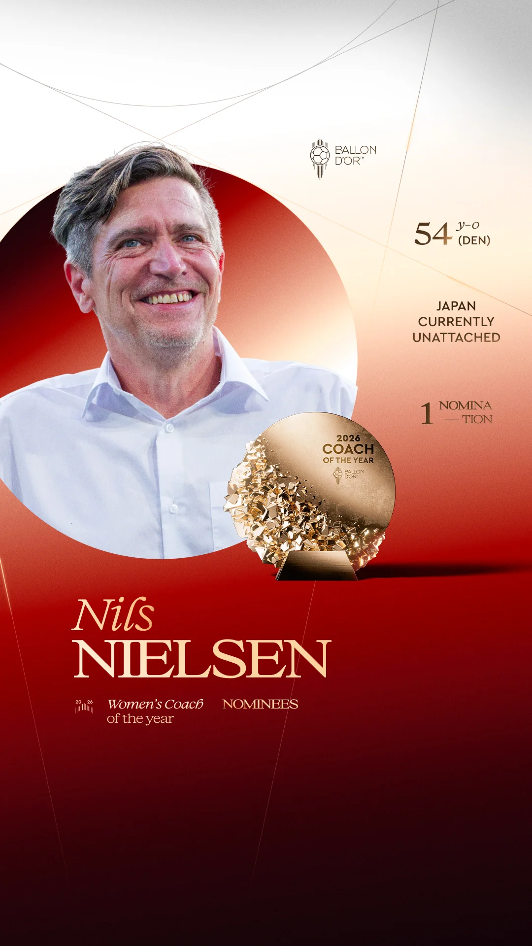 Nils Nielsen, Japan national team coach, Women's Coach of the Year 2026 nominee