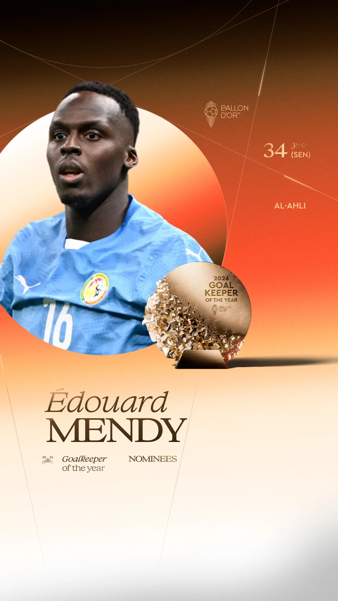 Édouard Mendy, Al-Ahli goalkeeper, Men's Goalkeeper of the Year 2026 nominee